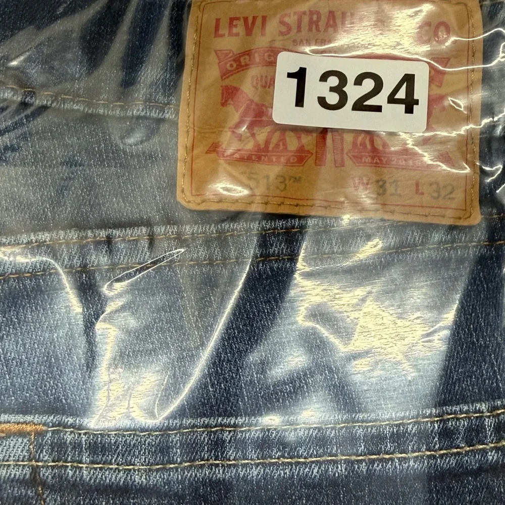Levi's 513‎ Slim Straight Jeans Mens 31x32 Blue Stretch Denim 08513-5486